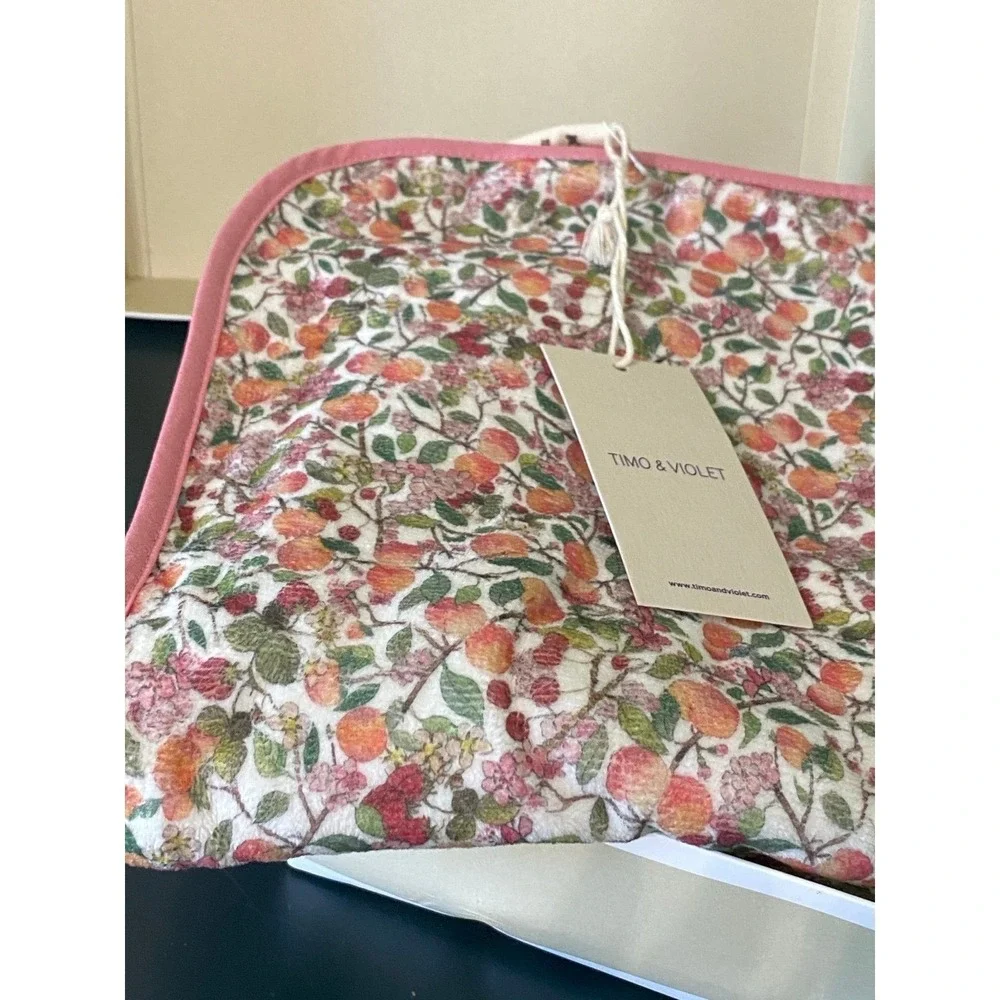 Timo & Violet Hooded Towel 100% cotton peach Blossom Floral